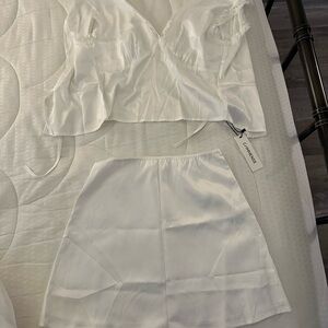Commense White Satin Blouse